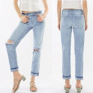 Kancan Amie High Rise Boyfriend Jeans SEWN PATCHES Women's Size 7/27